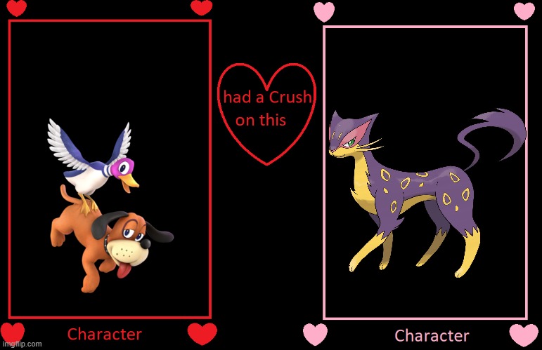 what if the duck hunt dog had a crush on felicia the liepard | image tagged in what if this character had a crush on this person,nintendo,dogs,cats,couple,romance | made w/ Imgflip meme maker