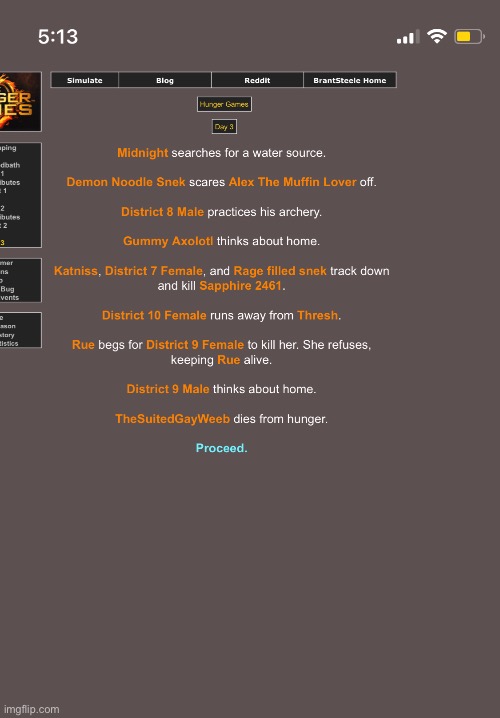 Day 6 | image tagged in hunger games | made w/ Imgflip meme maker
