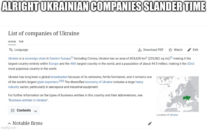 ALRIGHT UKRAINIAN COMPANIES SLANDER TIME | made w/ Imgflip meme maker