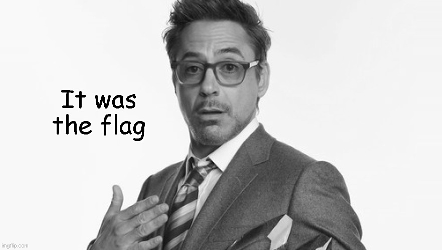 Robert Downey Jr's Comments | It was the flag | image tagged in robert downey jr's comments | made w/ Imgflip meme maker