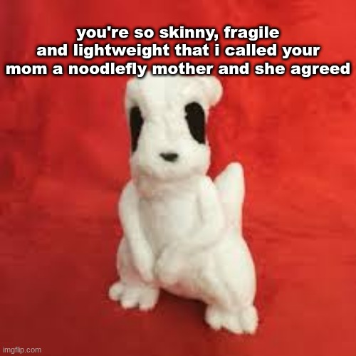 sgdhdnfnr | you're so skinny, fragile and lightweight that i called your mom a noodlefly mother and she agreed | image tagged in sgdhdnfnr | made w/ Imgflip meme maker