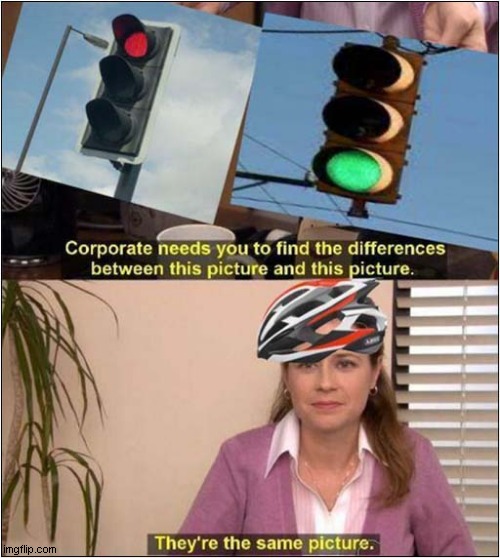 Typical Cyclist Behaviour ! | image tagged in cyclist,corporate needs you to find the differences,traffic light | made w/ Imgflip meme maker