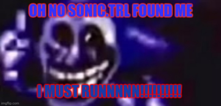 trolling is infinite | OH NO SONIC.TRL FOUND ME; I MUST RUNNNNN!!!!!!!!!! | image tagged in trolling is infinite | made w/ Imgflip meme maker