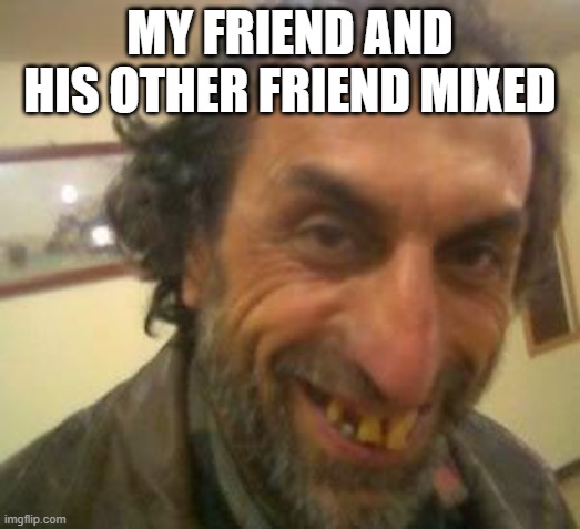 Ugly Guy | MY FRIEND AND HIS OTHER FRIEND MIXED | image tagged in ugly guy | made w/ Imgflip meme maker