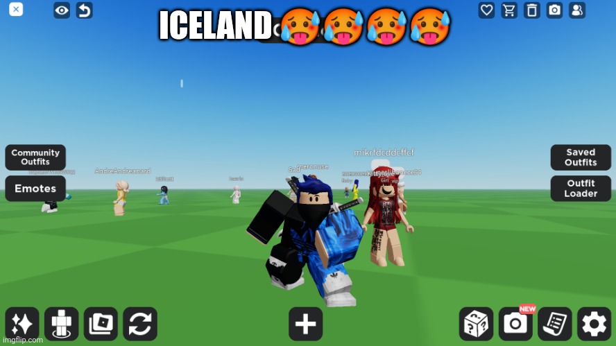 Zero the robloxian | ICELAND 🥵🥵🥵🥵 | image tagged in zero the robloxian | made w/ Imgflip meme maker