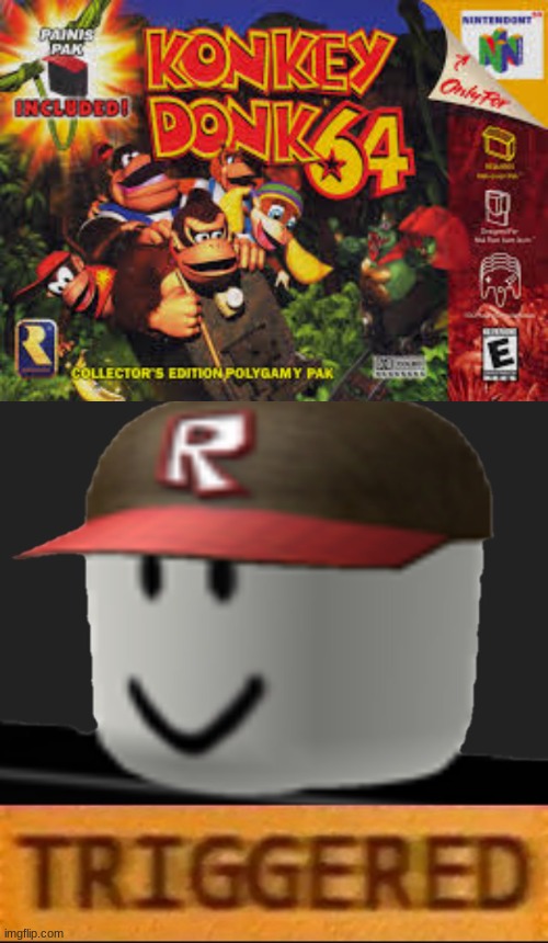 Enter Your Clever Title Here! | image tagged in konkey donk,roblox triggered | made w/ Imgflip meme maker