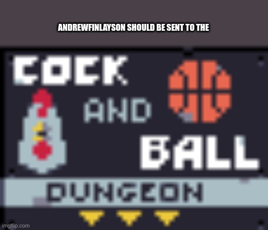 repost if agree | ANDREWFINLAYSON SHOULD BE SENT TO THE | image tagged in cnb dungeon | made w/ Imgflip meme maker