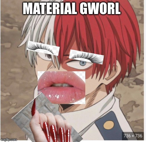 SHOTO AS A MATERIAL GWORL | MATERIAL GWORL | made w/ Imgflip meme maker