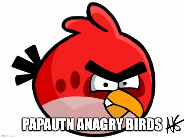 Angry Bird | PAPAUTN ANAGRY BIRDS | image tagged in angry bird | made w/ Imgflip meme maker