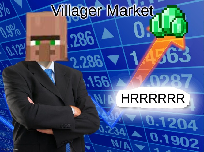 Villager Stonks | Villager Market; HRRRRRR | image tagged in empty stonks | made w/ Imgflip meme maker