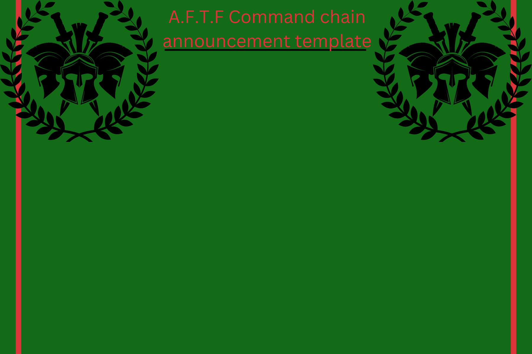 High Quality AFTF COMMAND CHAIN ANNOUNCEMENT Blank Meme Template