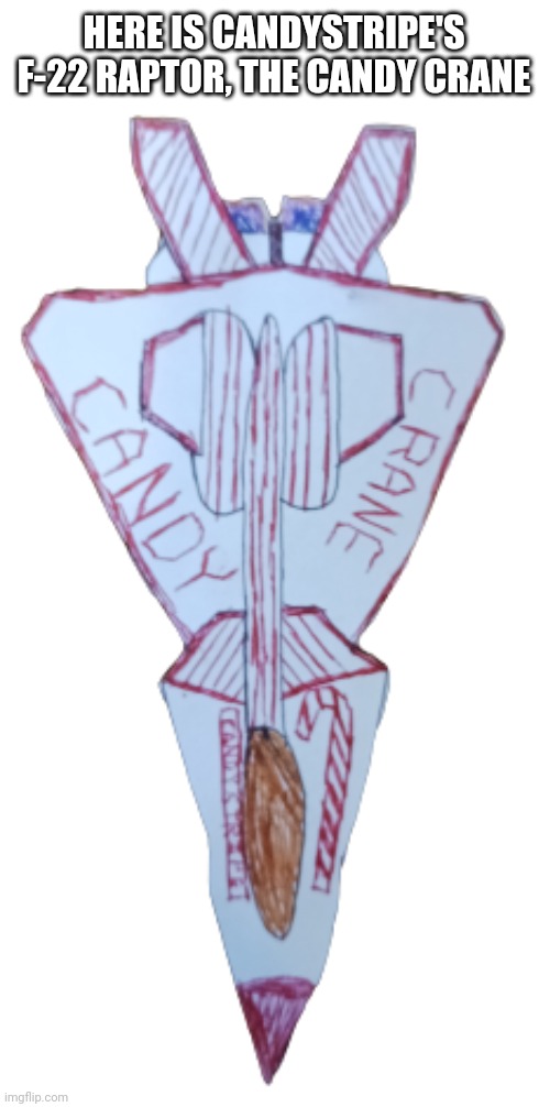 And yes, it's transparent | HERE IS CANDYSTRIPE'S F-22 RAPTOR, THE CANDY CRANE | image tagged in the candy crane,candystripe,fighter jet,jet | made w/ Imgflip meme maker