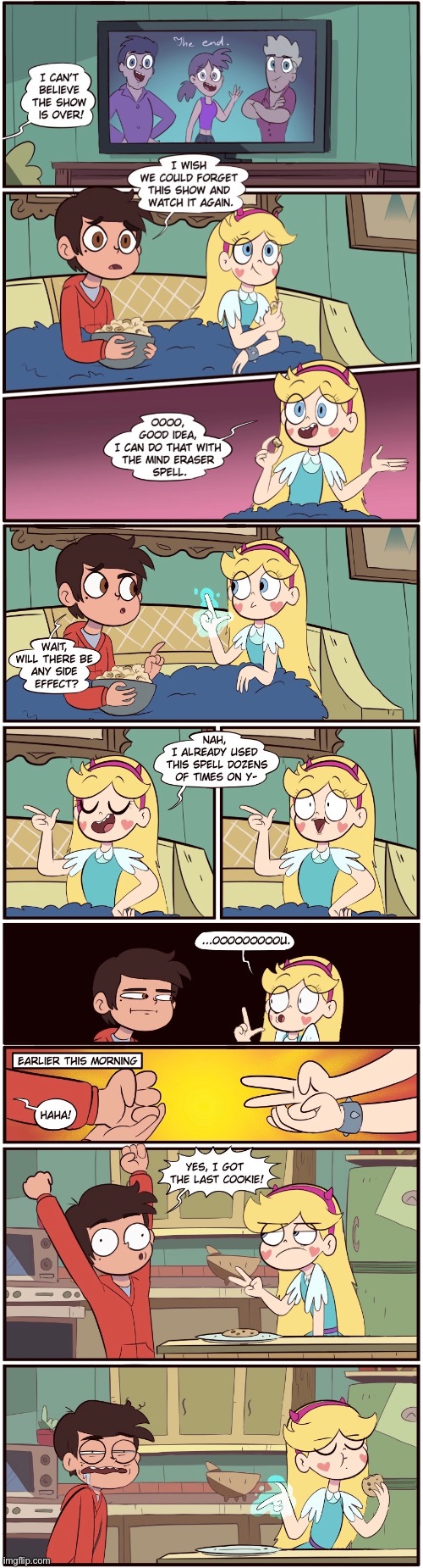 The Last Cookie | image tagged in morningmark,svtfoe,comics/cartoons,star vs the forces of evil,comics,memes | made w/ Imgflip meme maker