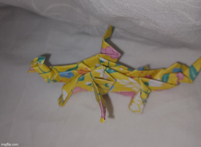 My first attempt at making an origami dragon | made w/ Imgflip meme maker
