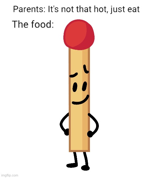 Idk :D | image tagged in the food is not that hot,bfb | made w/ Imgflip meme maker