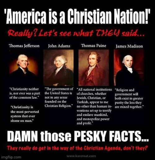 I generally as a rule don't repost somebody else's meme, but this was too good not to | image tagged in founding fathers,facts not faith based lies | made w/ Imgflip meme maker