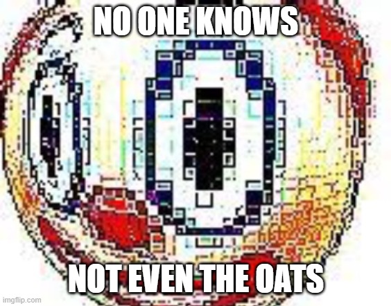 cursed clown emoji | NO ONE KNOWS NOT EVEN THE OATS | image tagged in cursed clown emoji | made w/ Imgflip meme maker