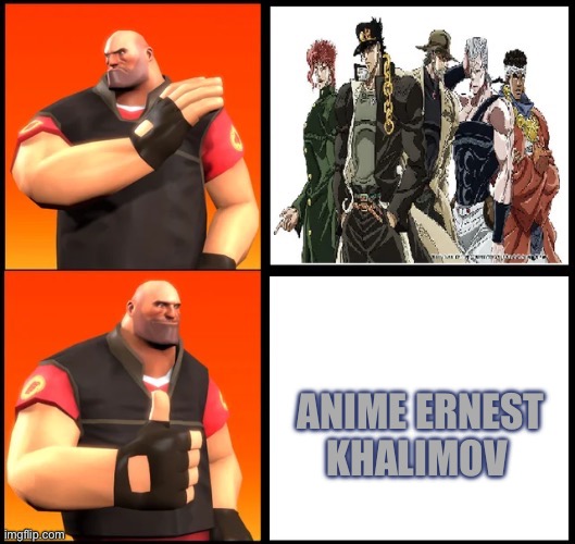 I fixed an anti anime meme from r/noanimepolice | ANIME ERNEST KHALIMOV | image tagged in penguin,police,anime,fixed,no anime,team fortress 2 | made w/ Imgflip meme maker