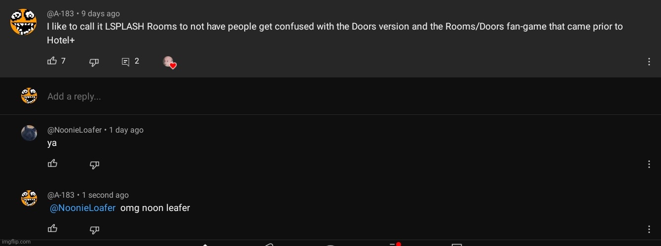 guys look creator of doors hardcore mode replied to my comment | made w/ Imgflip meme maker