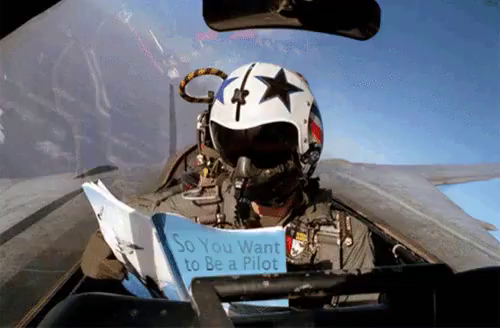 High Quality fighter pilot reading how to be a pilot Blank Meme Template