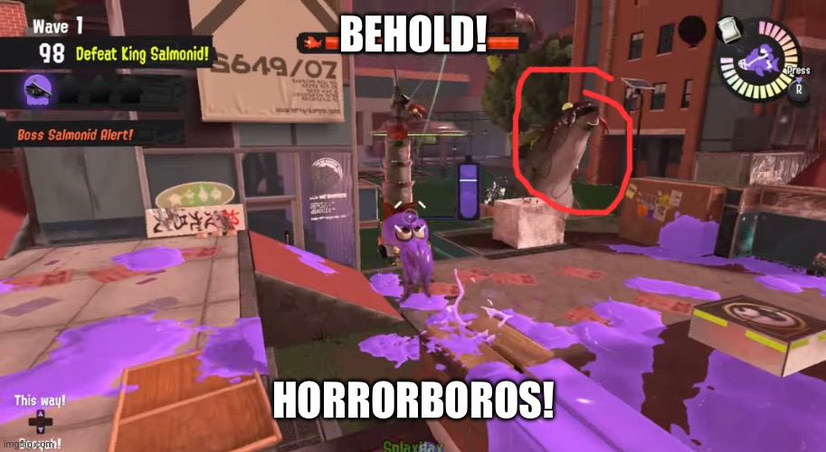 We are screwed | BEHOLD! HORRORBOROS! | image tagged in splatoon,memes | made w/ Imgflip meme maker