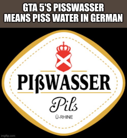 piss | GTA 5'S PISSWASSER MEANS PISS WATER IN GERMAN | image tagged in piss | made w/ Imgflip meme maker