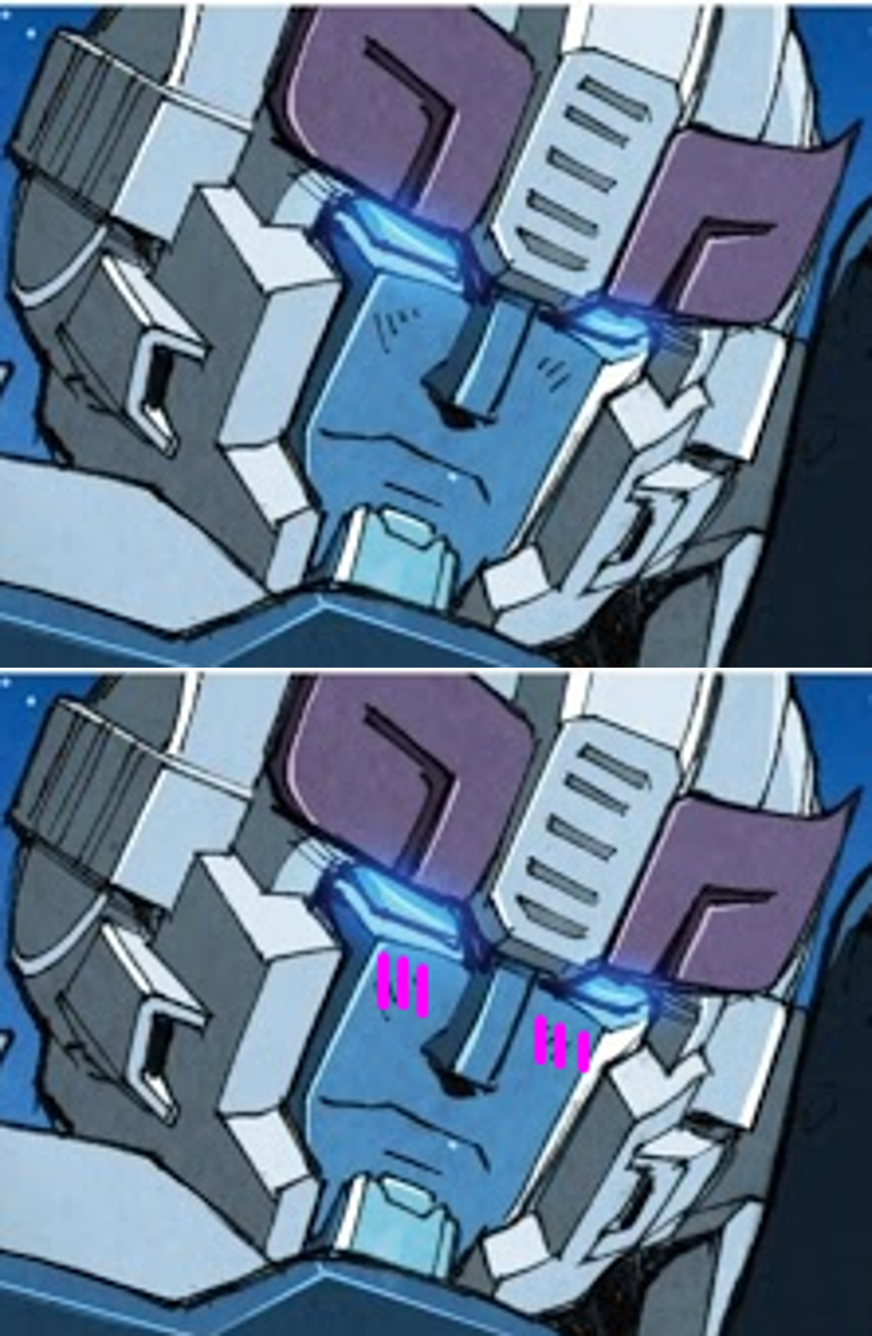 Blushing transformer Blank Meme Template