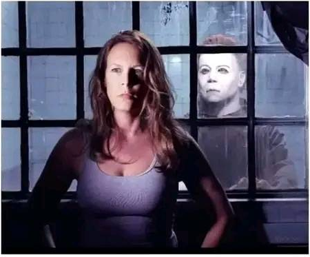 window Michael Jamie Lee Curtis Blank Meme Template