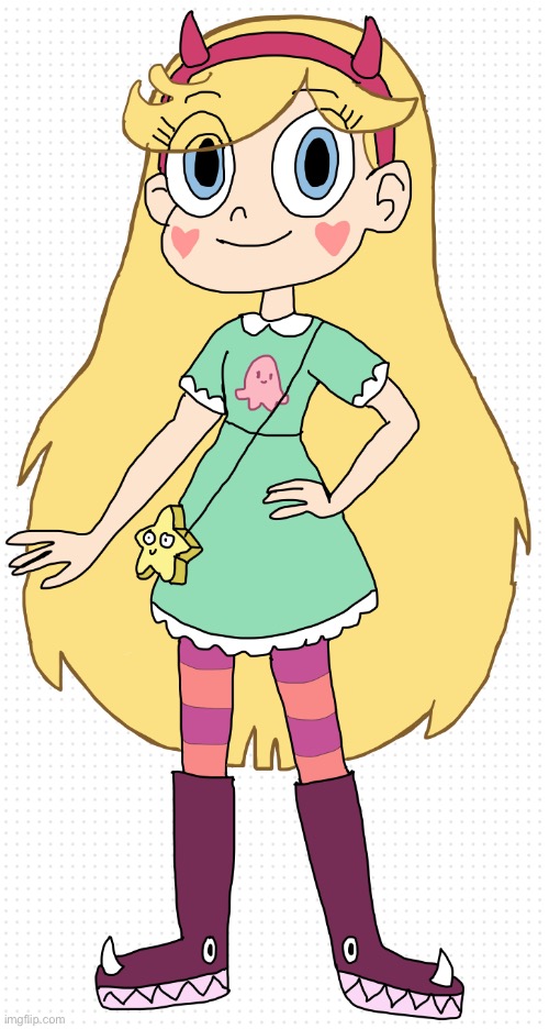 I personally think I did a better job this time, and I didn’t forget the hearts! | image tagged in star butterfly,svtfoe | made w/ Imgflip meme maker