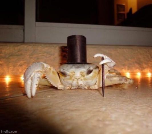 Tophat Crab | image tagged in tophat crab | made w/ Imgflip meme maker