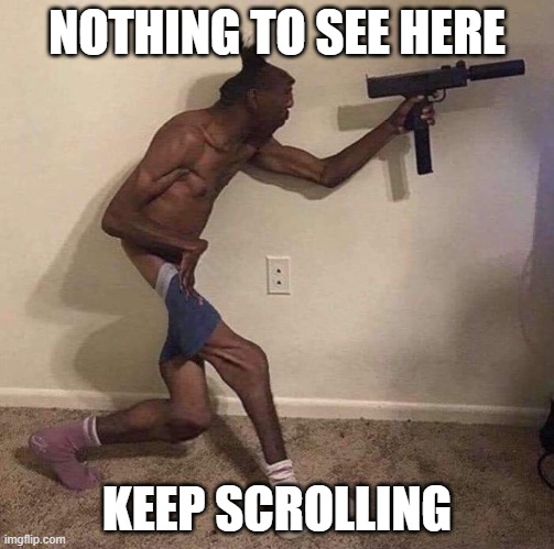 meme. | NOTHING TO SEE HERE; KEEP SCROLLING | image tagged in jamal | made w/ Imgflip meme maker
