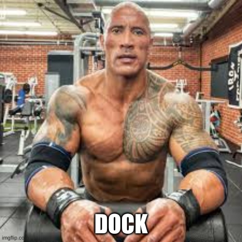 dockkkkk | DOCK | image tagged in the rock,funny | made w/ Imgflip meme maker