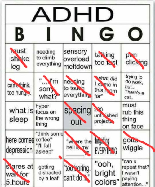 no complete:( | image tagged in adhd bingo | made w/ Imgflip meme maker