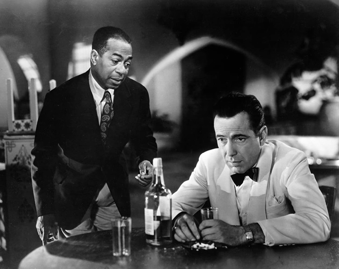 High Quality Casablanca (1942) Humphrey Bogart and Dooley Wilson Blank Meme Template