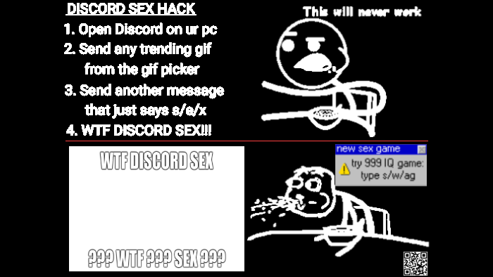 High Quality Discord Sex Hack Dark Mode with ad Blank Meme Template