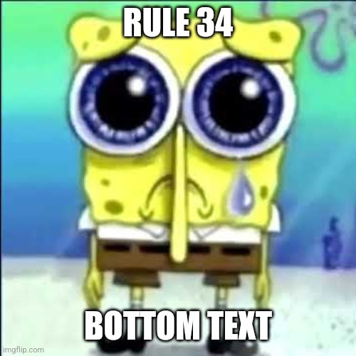 Sad Spongebob | RULE 34 BOTTOM TEXT | image tagged in sad spongebob | made w/ Imgflip meme maker