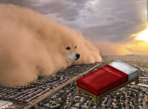 Bedwars | image tagged in dust doge storm | made w/ Imgflip meme maker