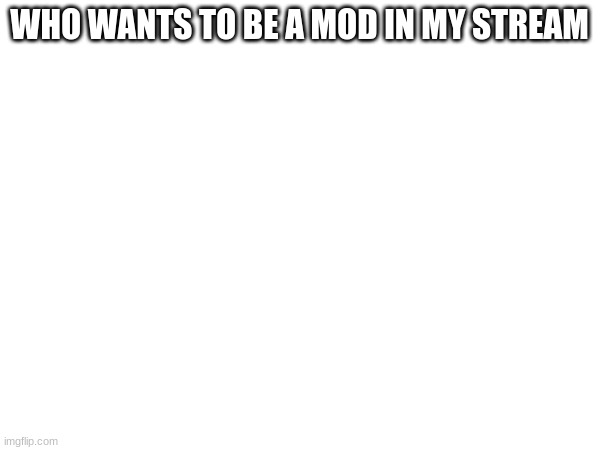 WHO WANTS TO BE A MOD IN MY STREAM | made w/ Imgflip meme maker