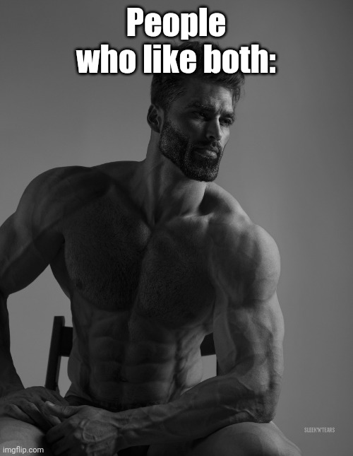 Giga Chad | People who like both: | image tagged in giga chad | made w/ Imgflip meme maker