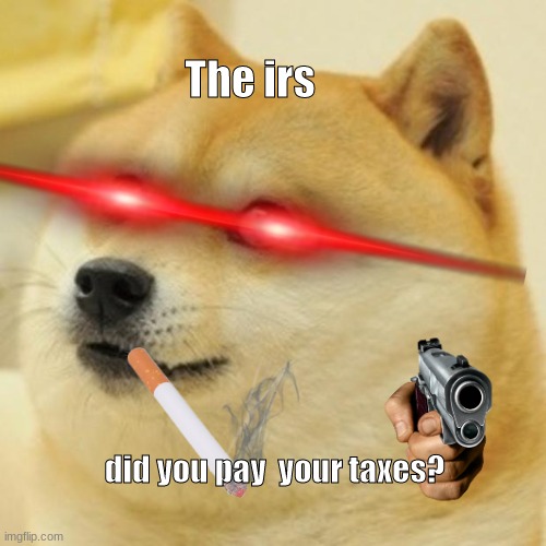 why tho | The irs; did you pay  your taxes? | image tagged in memes,doge | made w/ Imgflip meme maker