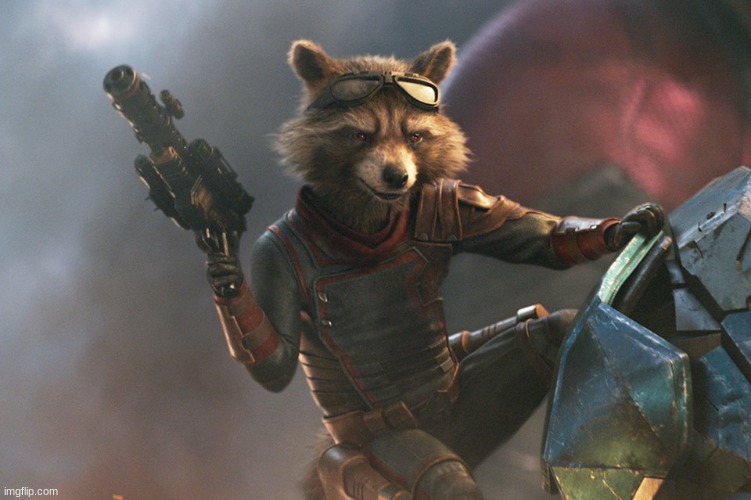 Rocket Raccoon from Guardians of the Galaxy 1 | image tagged in rocket raccoon from guardians of the galaxy 1 | made w/ Imgflip meme maker