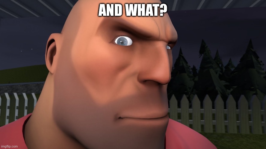 Heavy doing the eybrow raise | AND WHAT? | image tagged in heavy doing the eybrow raise | made w/ Imgflip meme maker