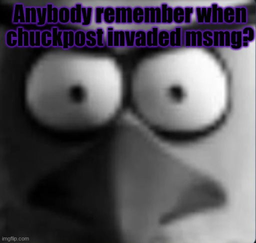The good ol' days | Anybody remember when chuckpost invaded msmg? | image tagged in chuckpost | made w/ Imgflip meme maker