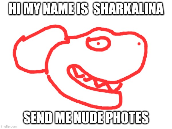 HI MY NAME IS  SHARKALINA; SEND ME NUDE PHOTES | made w/ Imgflip meme maker