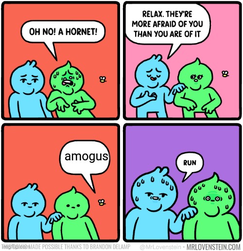 Hornet Mr Lovenstein | amogus | image tagged in hornet mr lovenstein | made w/ Imgflip meme maker