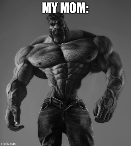 GigaChad | MY MOM: | image tagged in gigachad | made w/ Imgflip meme maker