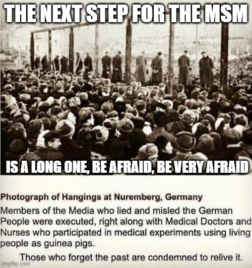 The Next Step For The MSM Is A Long One. | THE NEXT STEP FOR THE MSM; IS A LONG ONE, BE AFRAID, BE VERY AFRAID | image tagged in the next step for the msm is a long one | made w/ Imgflip meme maker
