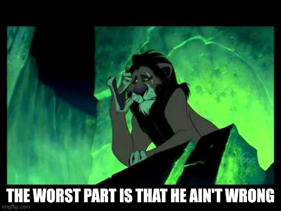 I'm Surrounded By Idiots | THE WORST PART IS THAT HE AIN'T WRONG | image tagged in i'm surrounded by idiots | made w/ Imgflip meme maker