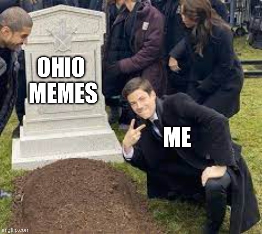 i never liked the ohio memes i just thought they were annoying | OHIO  MEMES; ME | image tagged in guy posing at a grave,fun,funny,meme,memes,never liked ohio memes | made w/ Imgflip meme maker