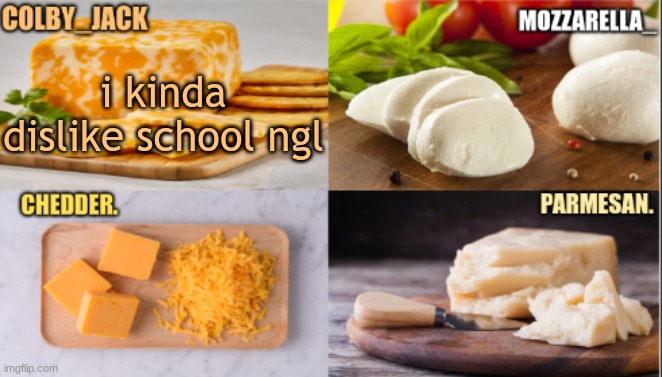 The Cheese Temp | i kinda dislike school ngl | image tagged in the cheese temp | made w/ Imgflip meme maker